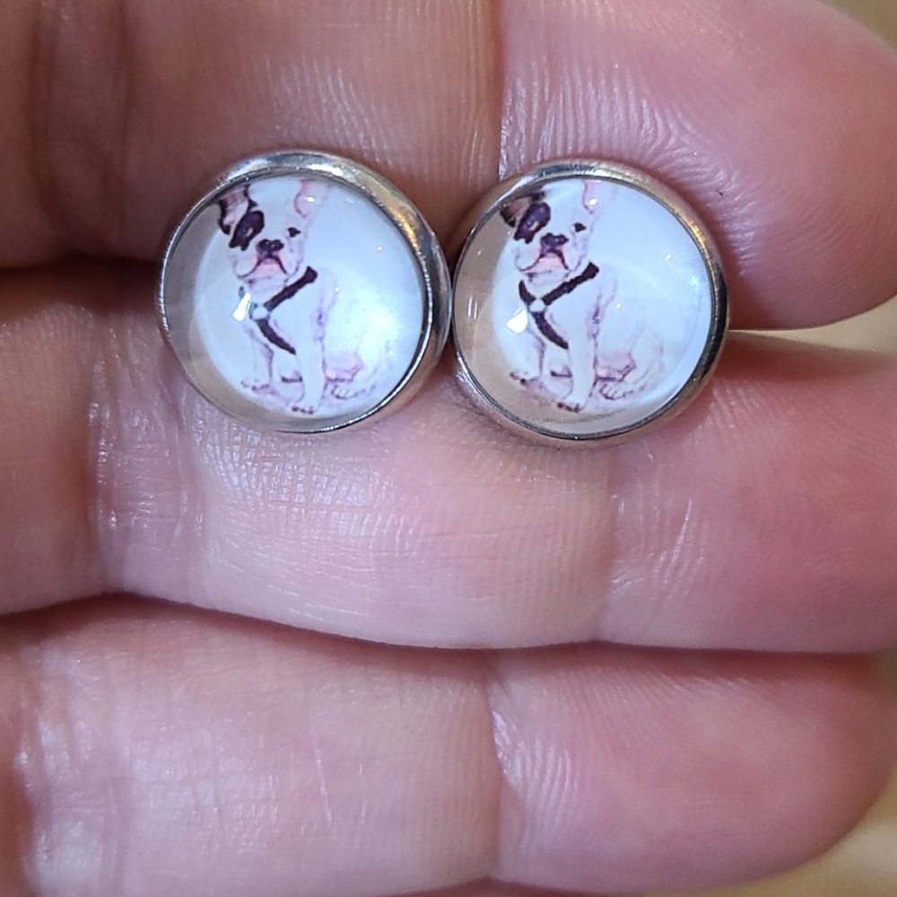 Petite Glass Costume Earrings Frida Kahlo Birds - Picture 6 of 7
